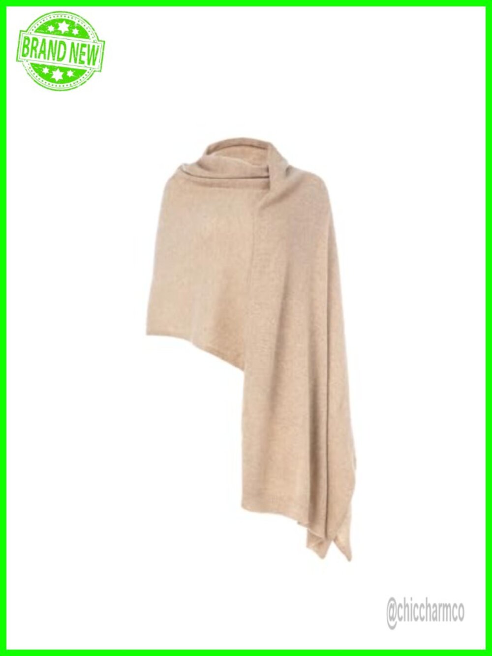 100% Pure Cashmere Knitted Shawl Wrap Extra Large Lightweight Pashmina Stole
